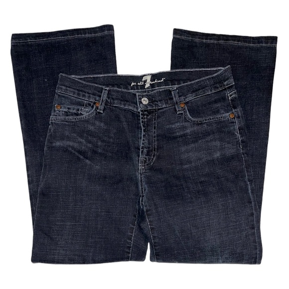 7FAM Boot Cut Faded Black Denim Jeans Size 30 - Picture 11 of 12